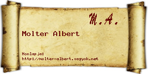 Molter Albert névjegykártya